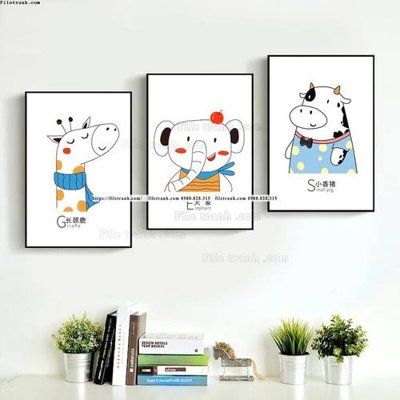 File tranh ảnh gốc tranh bo 3 tranh hoat hinh tre em ngho nghinh 501 dùng cho in khổ lớn