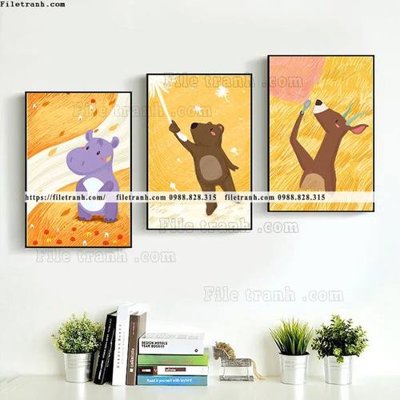 Tải file tranh bo 3 tranh hoat hinh tre em ngho nghinh 518 (PSD) cho in ấn quảng cáo
