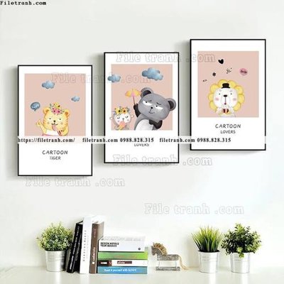 Ảnh mô tả file gốc in mica tranh bo 3 tranh hoat hinh tre em ngho nghinh 540