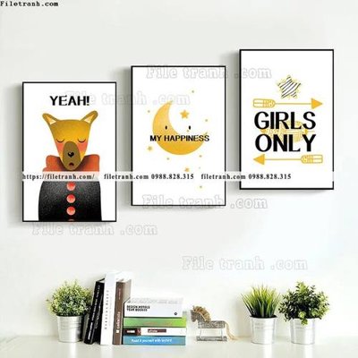 File tranh PSD tranh bo 3 tranh hoat hinh tre em ngho nghinh 547 chất lượng cao