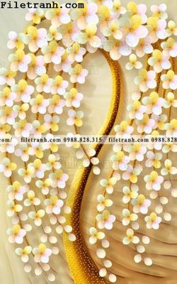 File in trần tranh cay tien hoa mai tai loc 103 (bản gốc 3D) sống động