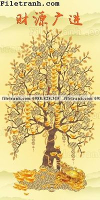 File in trần tranh cay tien hoa mai tai loc 146 (bản gốc 3D) sống động