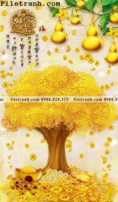 File ảnh tranh cay tien hoa mai tai loc 153 (gốc) in PP, decal