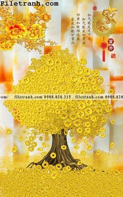 File in trần tranh cay tien hoa mai tai loc 155 (bản gốc) 5D