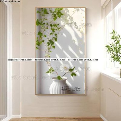 File in lụa tranh cay xanh tuoi va co day leo 518 (chất lượng cao) tranh cay xanh tuoi va co day leo 518