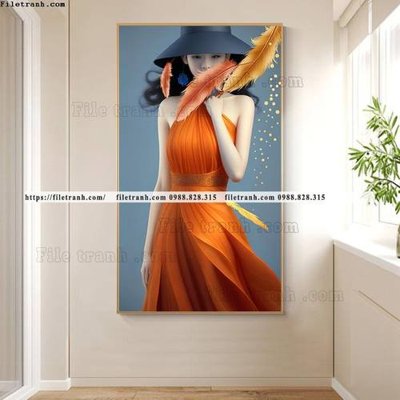 File tranh tranh chan dung co gai truu tuong 527 (gốc) phong cách tối giản