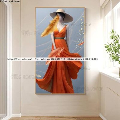 File tranh in trần tranh chan dung co gai truu tuong 528 (ảnh gốc siêu nét)