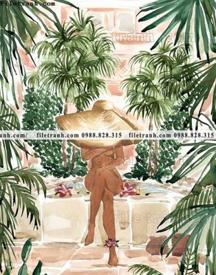 File tranh gốc tranh co gai truu tuong bac au 603 (bản quyền) file PSD