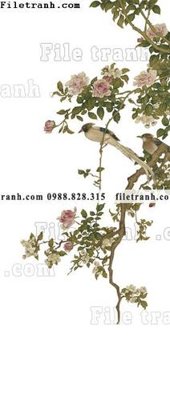 File gốc tranh co ve trung quoc 530 (in lụa) hoa văn cổ điển