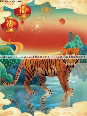 File tranh tranh con ho 507 (ảnh gốc) cho in ấn kỹ thuật số