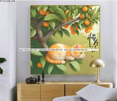 Tải file gốc tranh con meo duoi goc cay dep 510 (bản PSD) đầy đủ layer