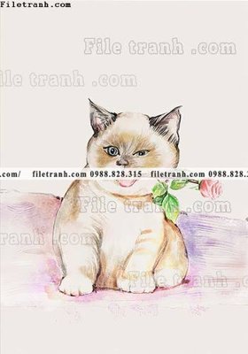 File PSD tranh con meo ve tay 602 (bản gốc) đã tách nền