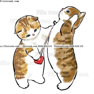 File in lụa tranh con meo ve tay 607 (hoa văn) tranh con meo ve tay 607