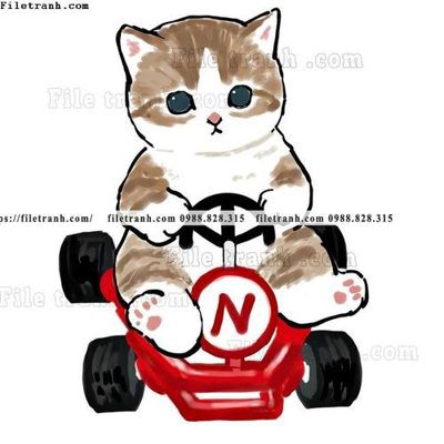 File gốc tranh con meo ve tay 610 (bản quyền) cho in ấn