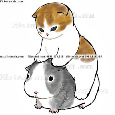 File ảnh gốc tranh con meo ve tay 617 không vỡ nét