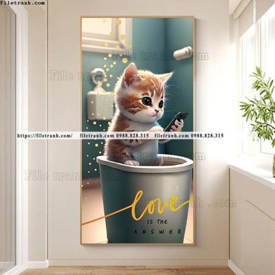 File tranh gốc tranh con meo ve tay ben cua so 503 (bản đẹp) độc quyền