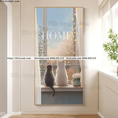 File gốc tranh con meo ve tay ben cua so 507 (cho in ấn) từ Filetranh.com