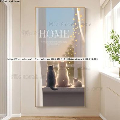 File tranh tranh con meo ve tay ben cua so 509 (ảnh gốc) in trần nhà