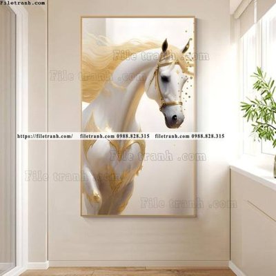 File tranh trang trí tranh con ngua trang 1 minh tuyet dep 519 (file gốc)