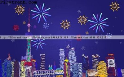 File tranh tranh dan hoat hinh phong tre em ve tay 166 (ảnh gốc) in trần 3D