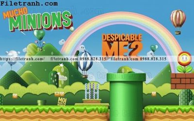 File gốc in mica tranh dan hoat hinh phong tre em ve tay 182 chất lượng