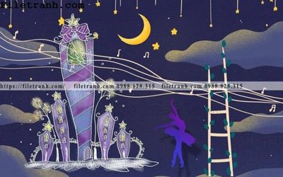 File tranh PSD tranh dan hoat hinh phong tre em ve tay 237 chất lượng cao