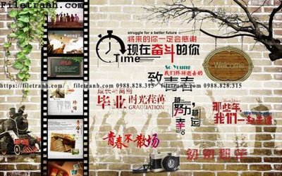 File gốc tranh dan tuong mang den su tre trung hoai niem retro 100 (in lụa) hoa văn cổ điển