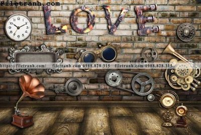 Tải file tranh dan tuong mang den su tre trung hoai niem retro 106 (PSD) cho in tranh 3D