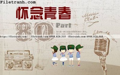 Tải file tranh dan tuong mang den su tre trung hoai niem retro 117 (ảnh gốc) in tranh kính