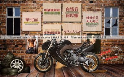 Tải file tranh dan tuong xe may o to co dien 209 (gốc) chủ đề hoa sen