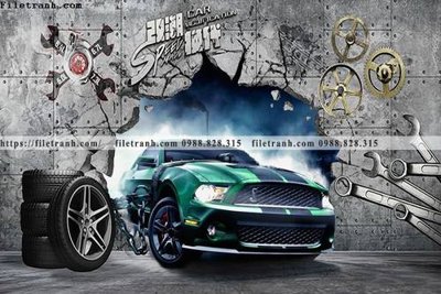 File ảnh tranh dan tuong xe may o to co dien 218 (gốc) in Hiflex