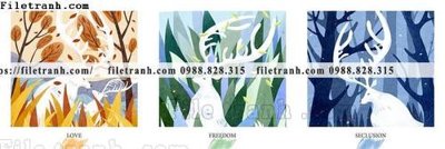 File tranh tranh decor hien dai tong hop 619 (file gốc) chủ đề phong thủy