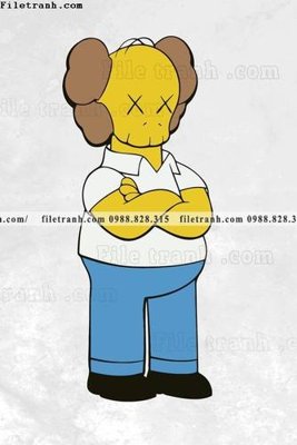 File in lụa tranh gau kaws gau hung bao 512 (tân cổ điển) tranh gau kaws gau hung bao 512