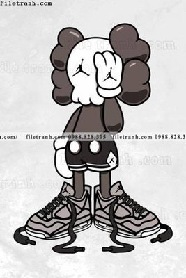 File gốc tranh gau kaws gau hung bao 517 (in mica) cắt laser
