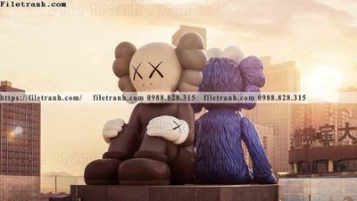 File in lụa tranh gau kaws gau hung bao 525 (hoa văn) tranh gau kaws gau hung bao 525