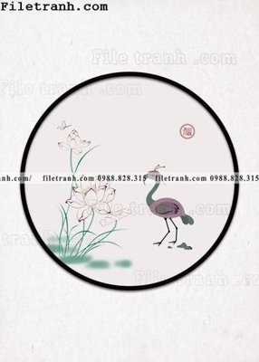 File tranh tranh hieu ung ba chieu tron phong cach Trung Quoc 100 (bản gốc) treo tường