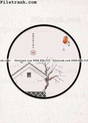 File tranh gốc tranh hieu ung ba chieu tron phong cach Trung Quoc 110 (bản quyền) Filetranh.com