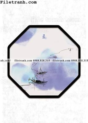 File tranh tranh hieu ung ba chieu tron phong cach Trung Quoc 111 (bản gốc) trang trí văn phòng