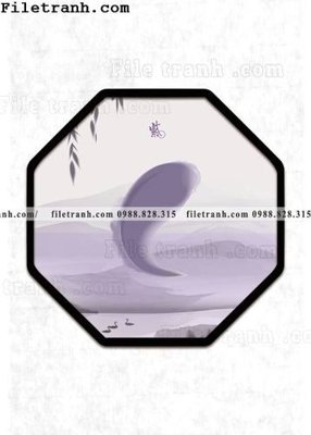 Hình ảnh gốc tranh hieu ung ba chieu tron phong cach Trung Quoc 112 (để in khổ lớn)