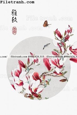 File gốc tranh hieu ung ba chieu tron phong cach Trung Quoc 119 (in lụa) họa tiết 3D