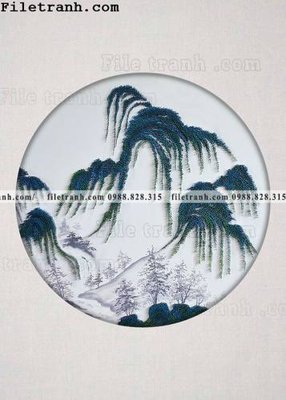 Download file tranh hieu ung ba chieu tron phong cach Trung Quoc 215 (gốc) in mica cao cấp