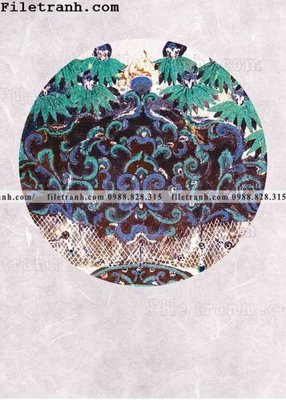 File tranh tranh hieu ung ba chieu tron phong cach Trung Quoc 325 (ảnh gốc) in trần nhà