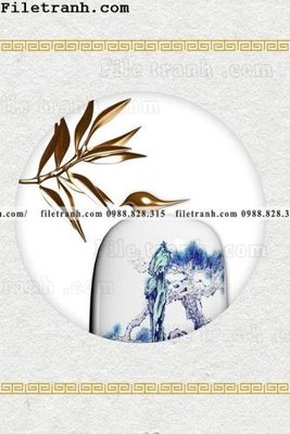 File tranh tranh hieu ung ba chieu tron phong cach Trung Quoc 397 (gốc) in trên kính