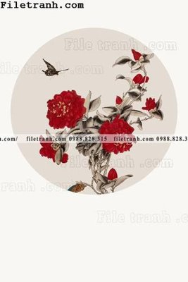 File gốc tranh hieu ung ba chieu tron phong cach Trung Quoc 449 (dành cho trang trí nội thất)