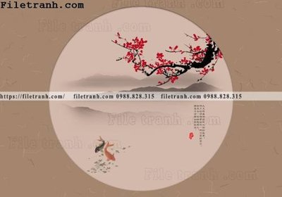 File ảnh tranh hieu ung ba chieu tron phong cach Trung Quoc 460 (gốc) cho trang trí nhà hàng