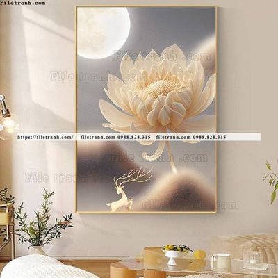 File in lụa tranh hoa 5d la vang 528 (phong cảnh) tranh hoa 5d la vang 528