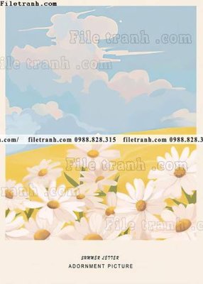 File in mica tranh hoa co dien kieu Phap 650 (bản gốc) siêu trong