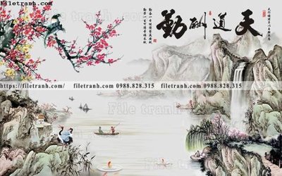 File tranh ảnh gốc tranh hoa dao hien dai 517 dùng cho in khổ lớn