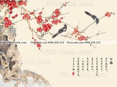 File ảnh tranh hoa dao hien dai 541 (gốc) cho trang trí nội thất