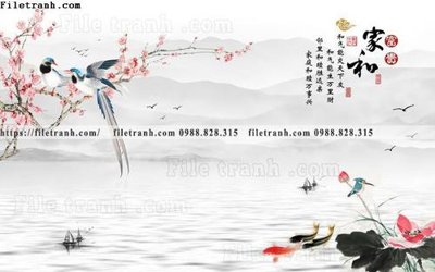 File tranh tranh hoa dao hien dai 545 (file gốc) chuẩn màu in